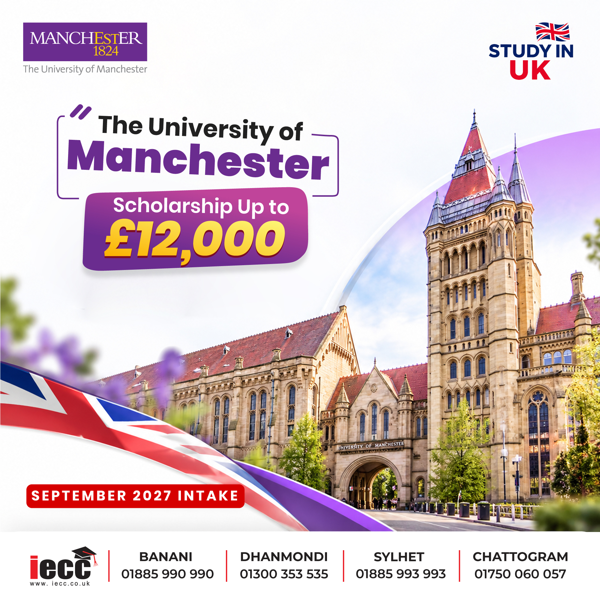 Apply to The University of Manchester for the September Intake and Get a Chance to Secure Scholarships of Up to £12,000!